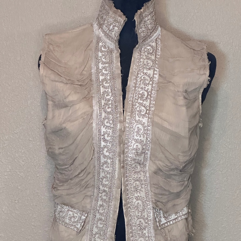 Beige tailored vest